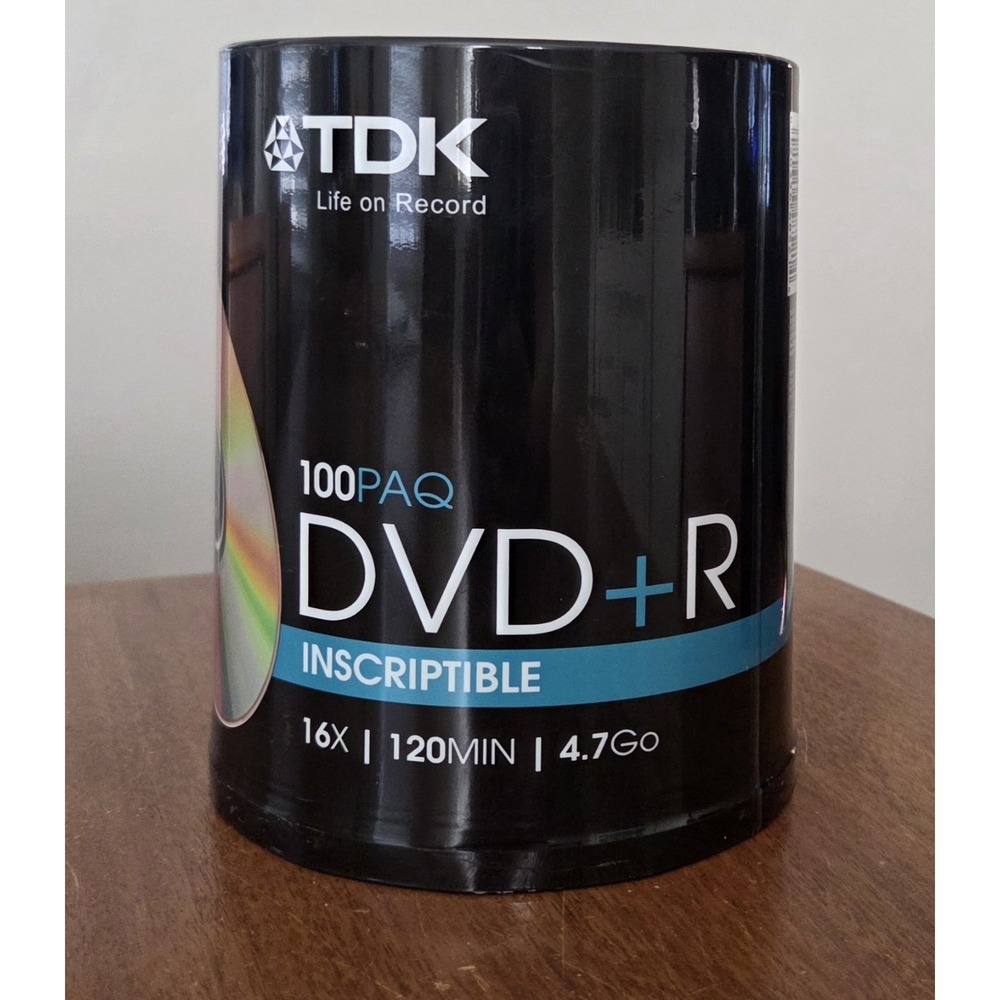 tdk dvd-r 100 Recordable‎ 4.7gb 16x 120 Min Nip